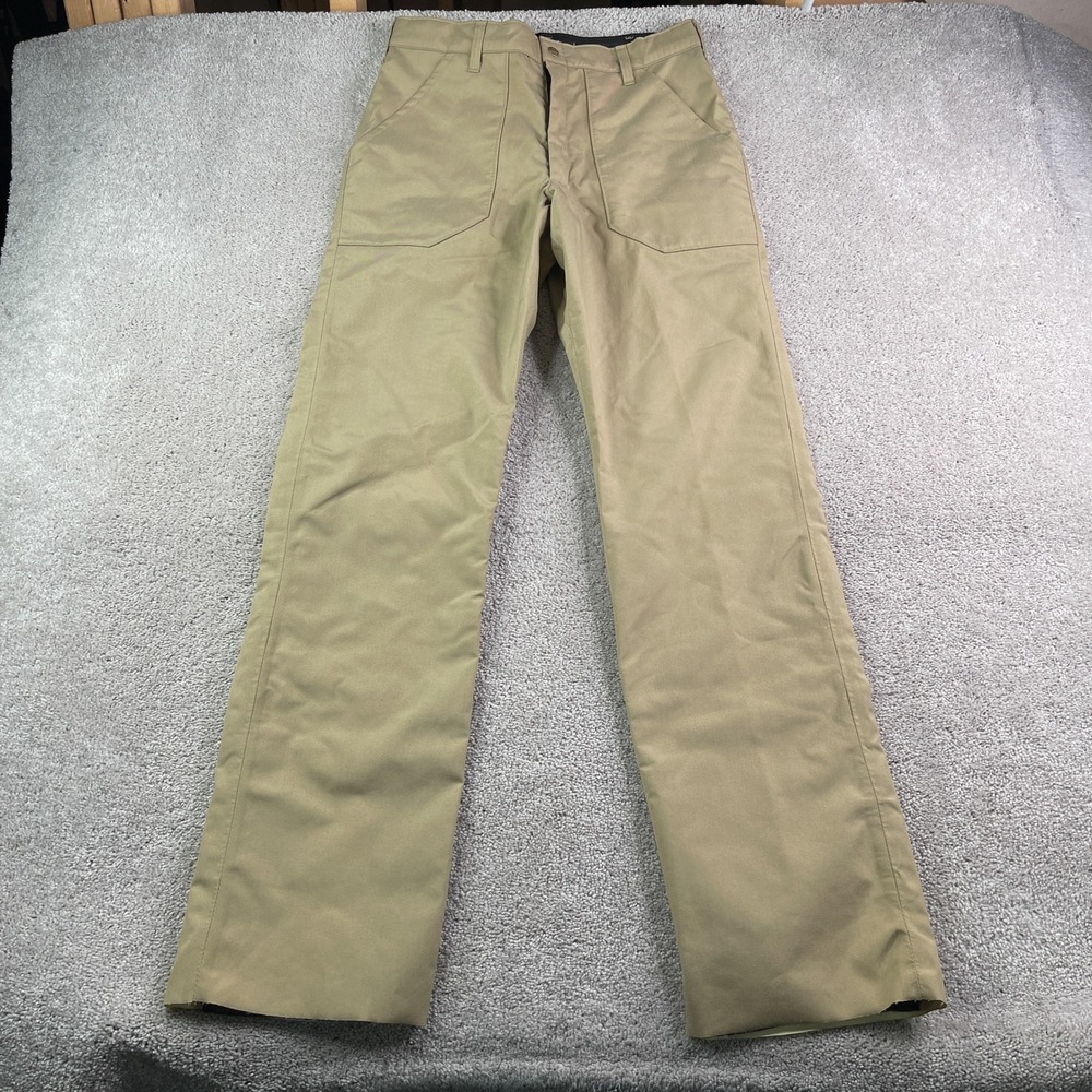 Vintage LL Bean Pants Mens 32 Tan Gore Tex Unhemmed Hunting Waterproof USA Made